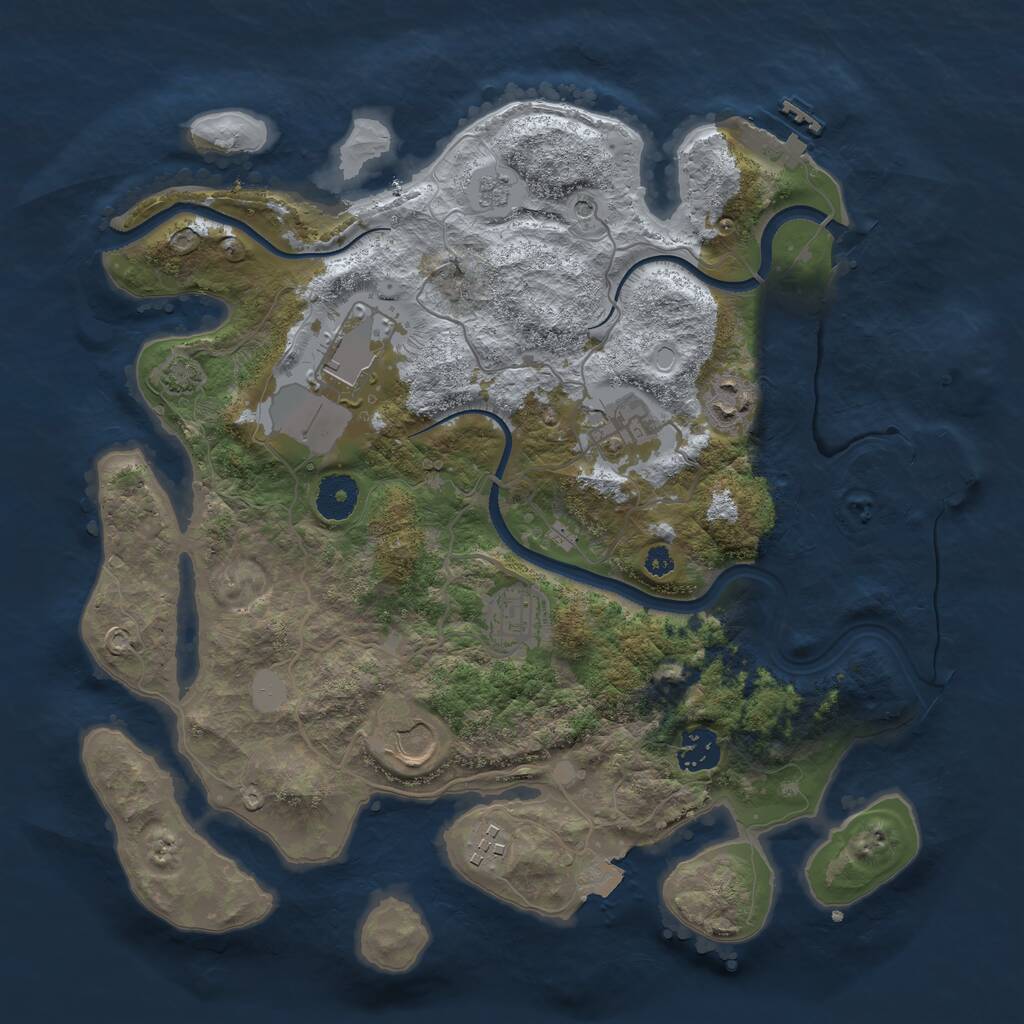 Rust Map: Procedural Map, Size: 3500, Seed: 12276, 13 Monuments