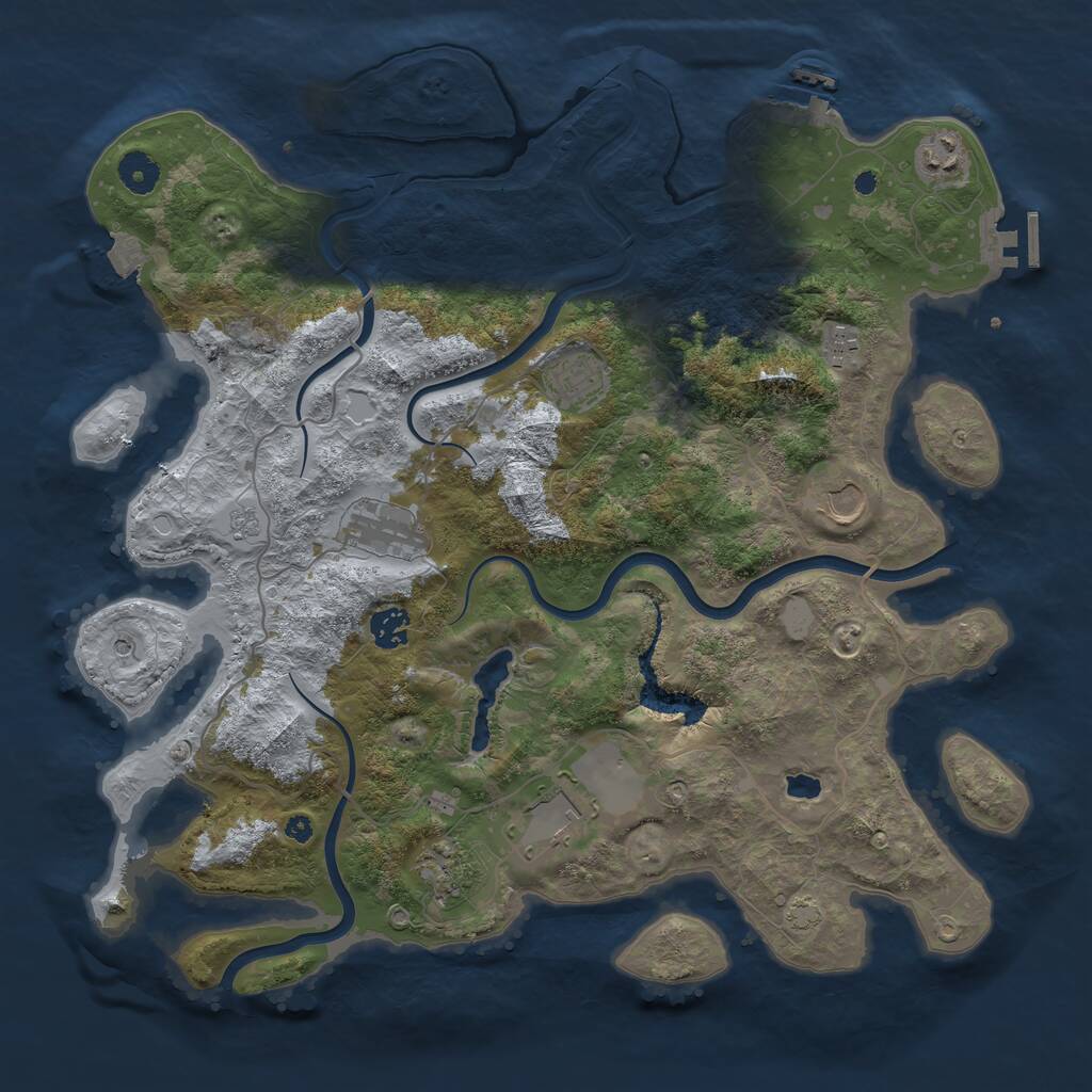 Rust Map: Procedural Map, Size: 4000, Seed: 5070203, 14 Monuments