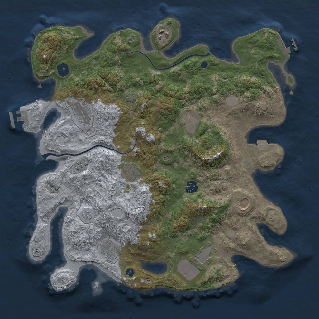 Rust Map: Procedural Map, Size: 3850, Seed: 450202188, 15 Monuments