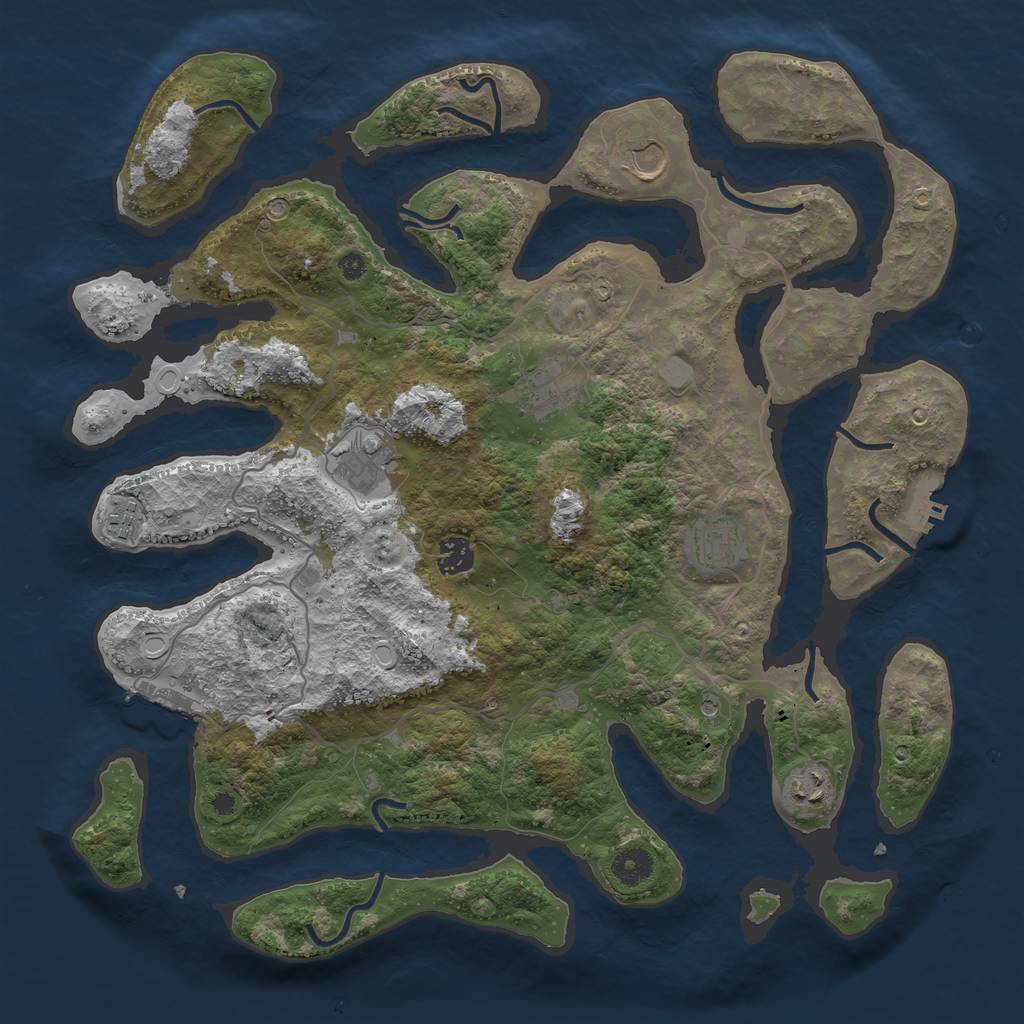 Rust Map: Procedural Map, Size: 4000, Seed: 685501061, 15 Monuments