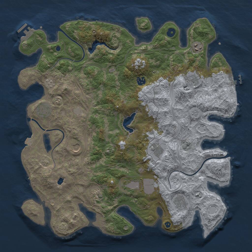 Rust Map: Procedural Map, Size: 4250, Seed: 520521, 16 Monuments