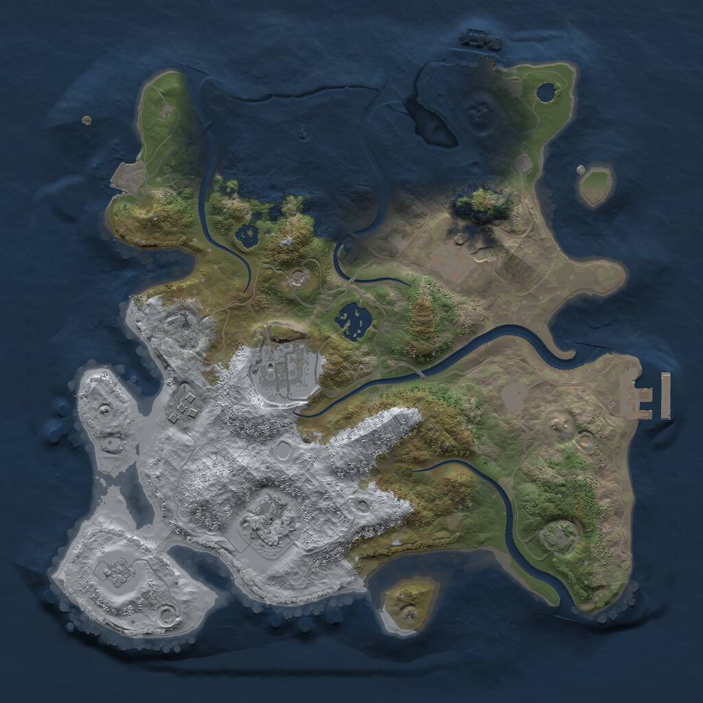 Rust Map: Procedural Map, Size: 3000, Seed: 476259, 11 Monuments