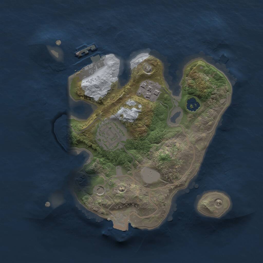 Rust Map: Procedural Map, Size: 2000, Seed: 65481, 5 Monuments