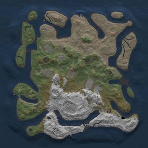 Thumbnail Rust Map: Procedural Map, Size: 4000, Seed: 123457, 17 Monuments