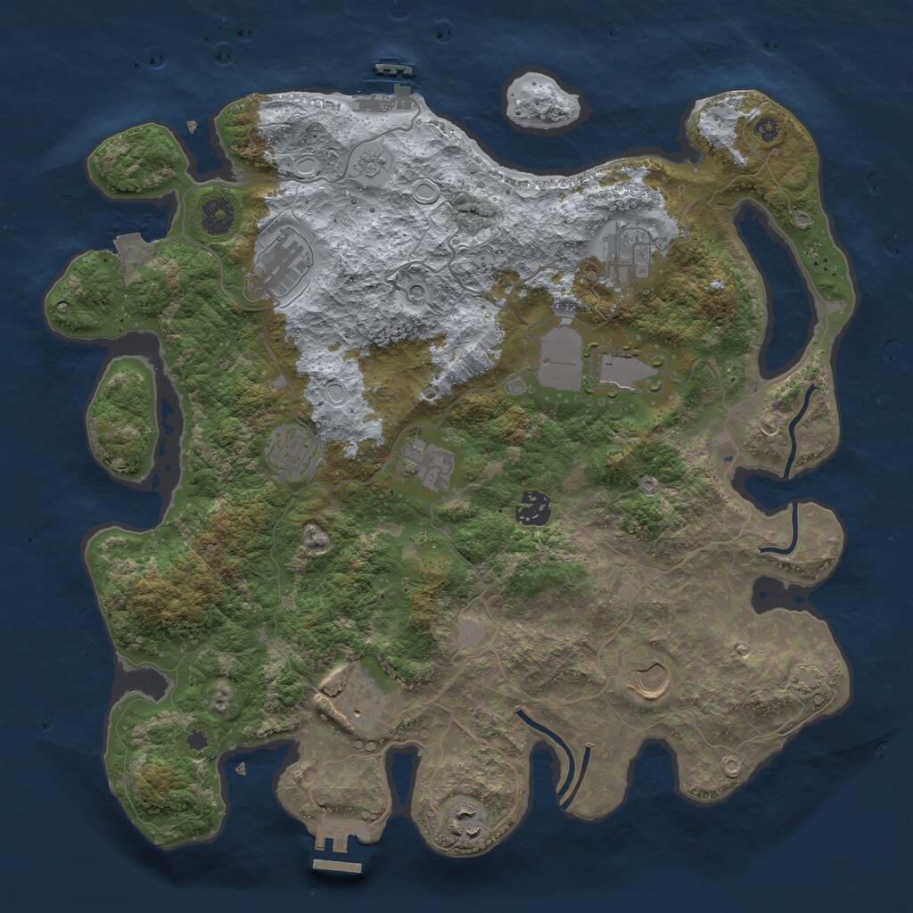 Rust Map: Procedural Map, Size: 3800, Seed: 396741613, 15 Monuments
