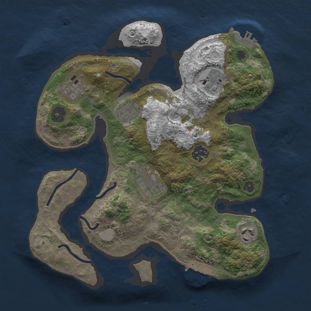 Rust Map: Procedural Map, Size: 3000, Seed: 974897811, 14 Monuments