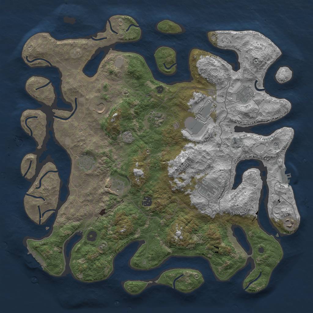 Rust Map: Procedural Map, Size: 4500, Seed: 13575710, 18 Monuments
