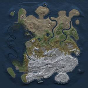Thumbnail Rust Map: Procedural Map, Size: 3600, Seed: 791943, 15 Monuments