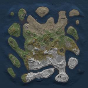 Thumbnail Rust Map: Procedural Map, Size: 3600, Seed: 791943, 17 Monuments