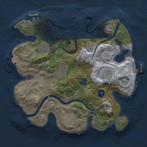 Thumbnail Rust Map: Procedural Map, Size: 3000, Seed: 617534055, 13 Monuments