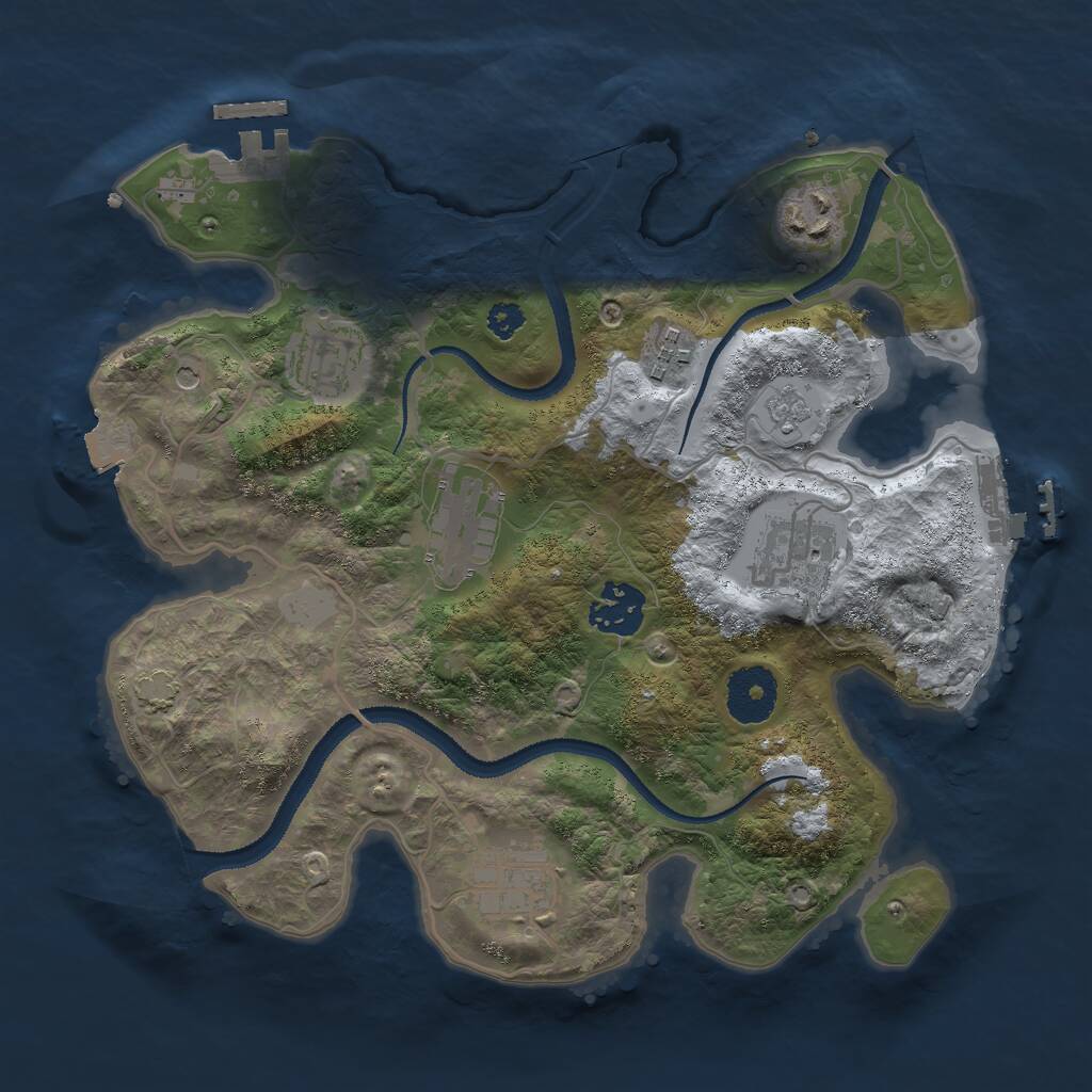 Rust Map: Procedural Map, Size: 3000, Seed: 617534055, 13 Monuments