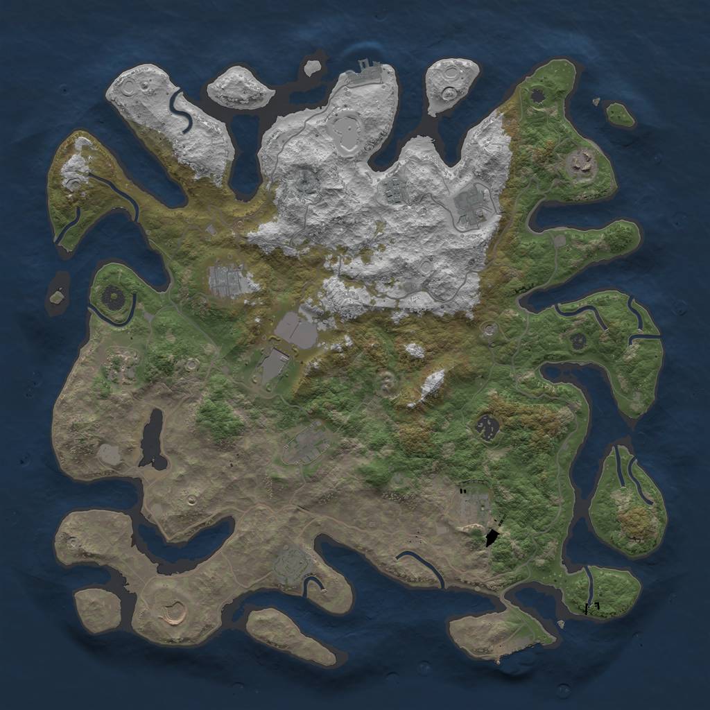 Rust Map: Procedural Map, Size: 4500, Seed: 1756752024, 19 Monuments