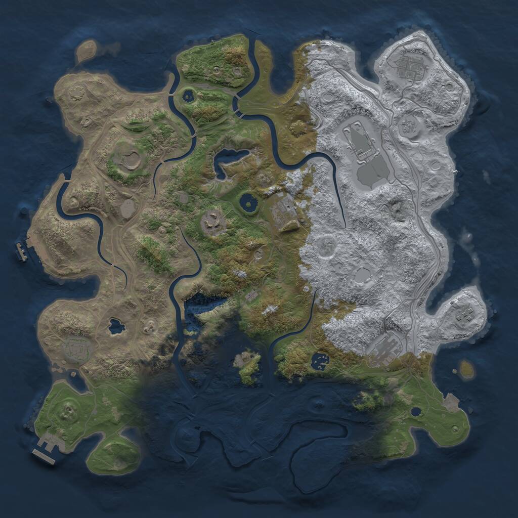 Rust Map: Procedural Map, Size: 4300, Seed: 1652348964, 16 Monuments