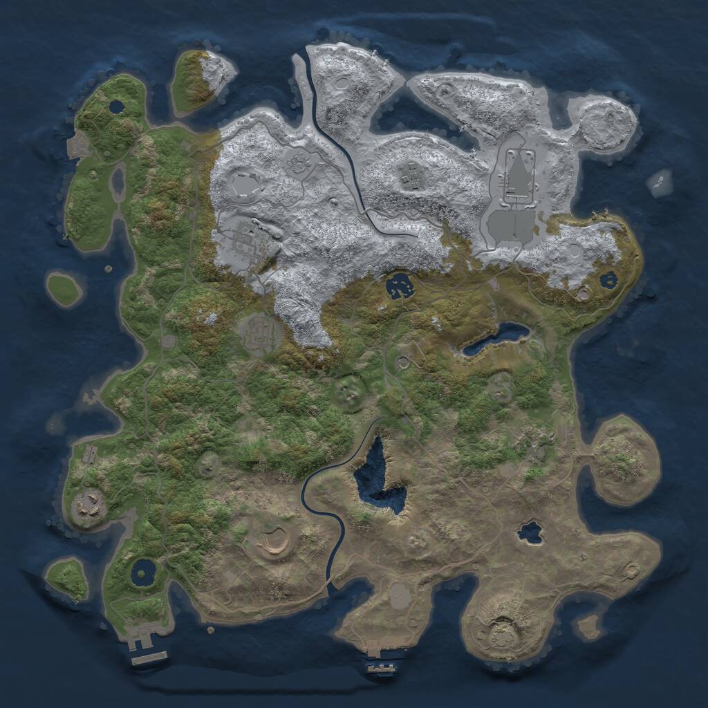 Rust Map: Procedural Map, Size: 4000, Seed: 12021203, 14 Monuments