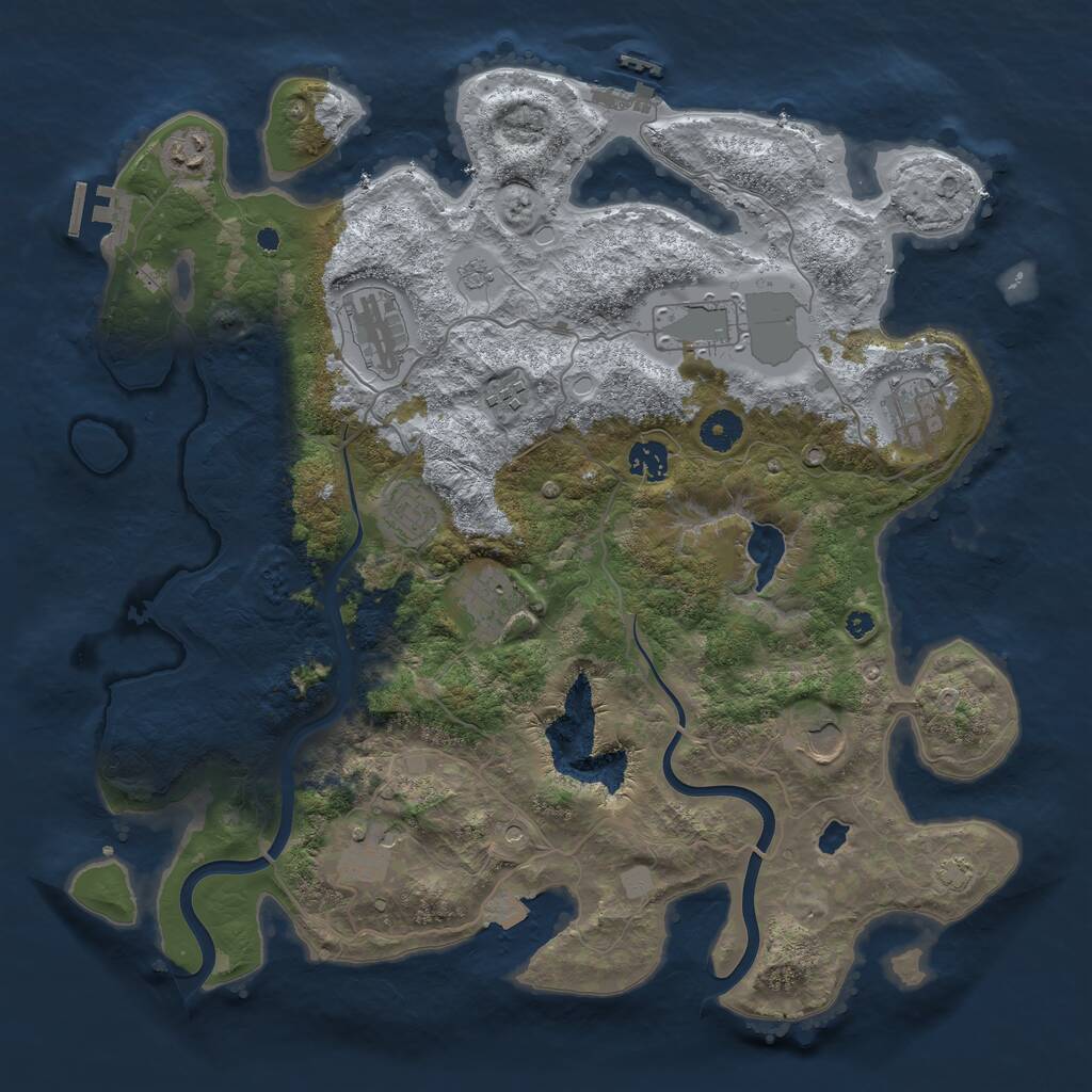 Rust Map: Procedural Map, Size: 4000, Seed: 12021203, 16 Monuments