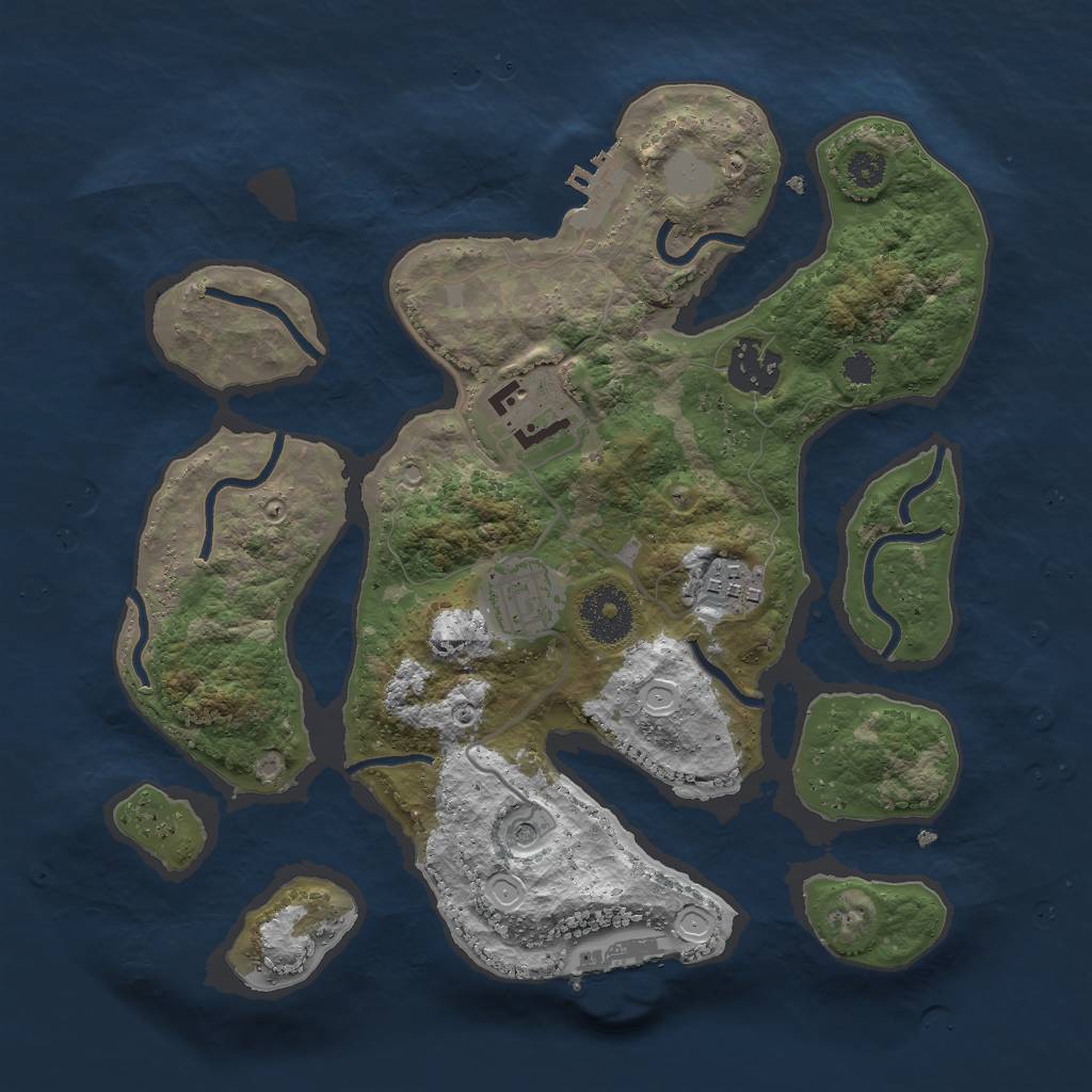 Rust Map: Procedural Map, Size: 3000, Seed: 847537007, 12 Monuments
