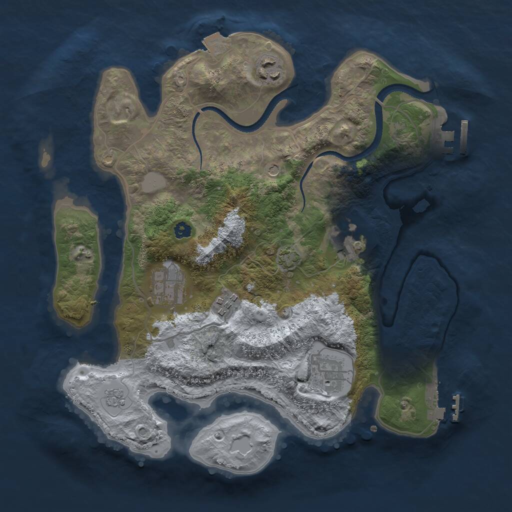 Rust Map: Procedural Map, Size: 3000, Seed: 234570, 11 Monuments