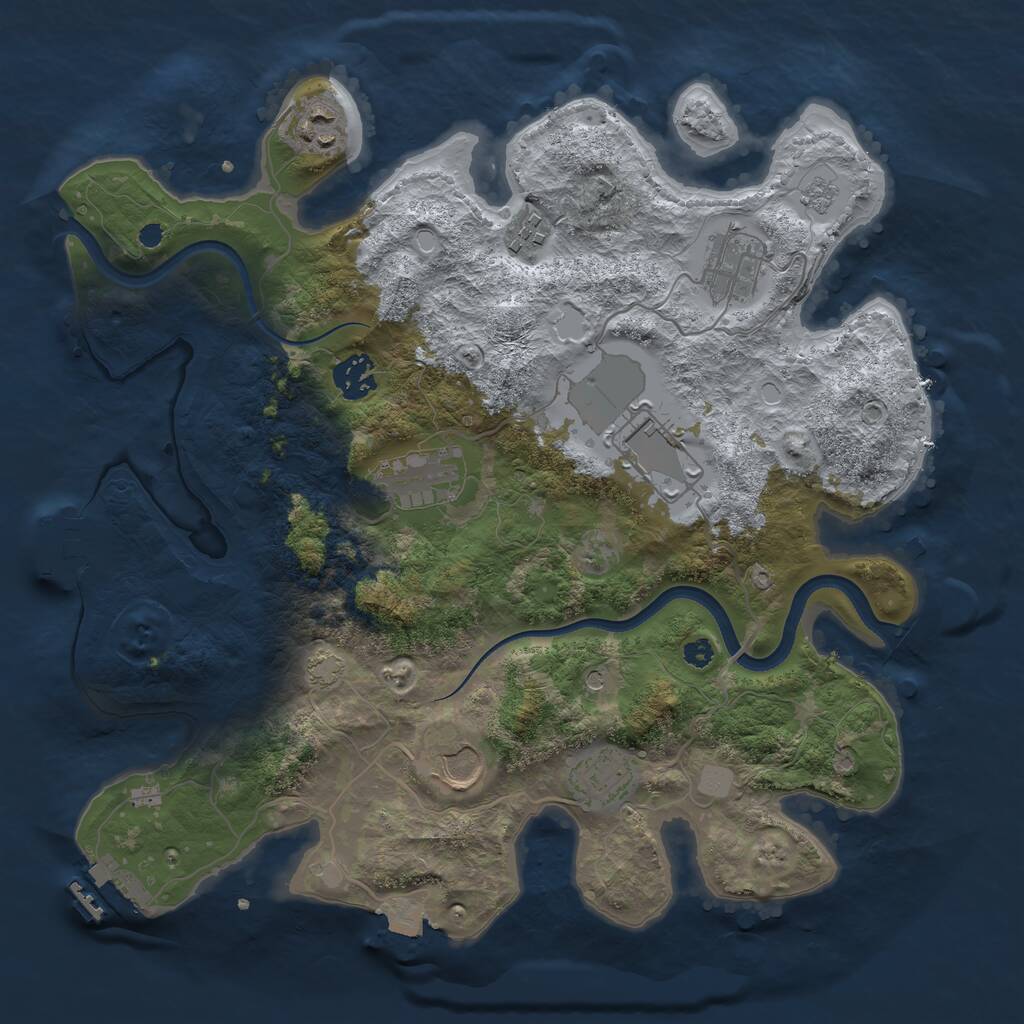 Rust Map: Procedural Map, Size: 3500, Seed: 1983198520, 14 Monuments