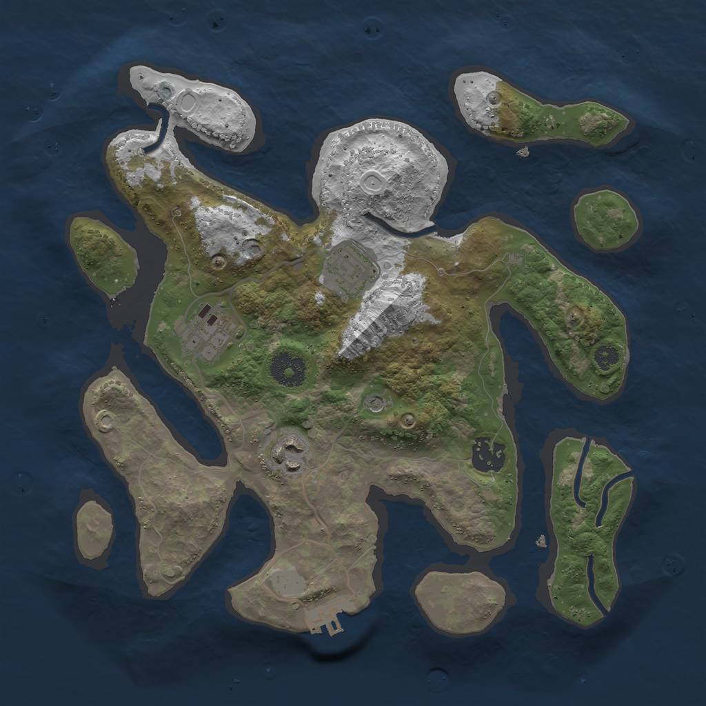 Rust Map: Procedural Map, Size: 3000, Seed: 110159, 11 Monuments