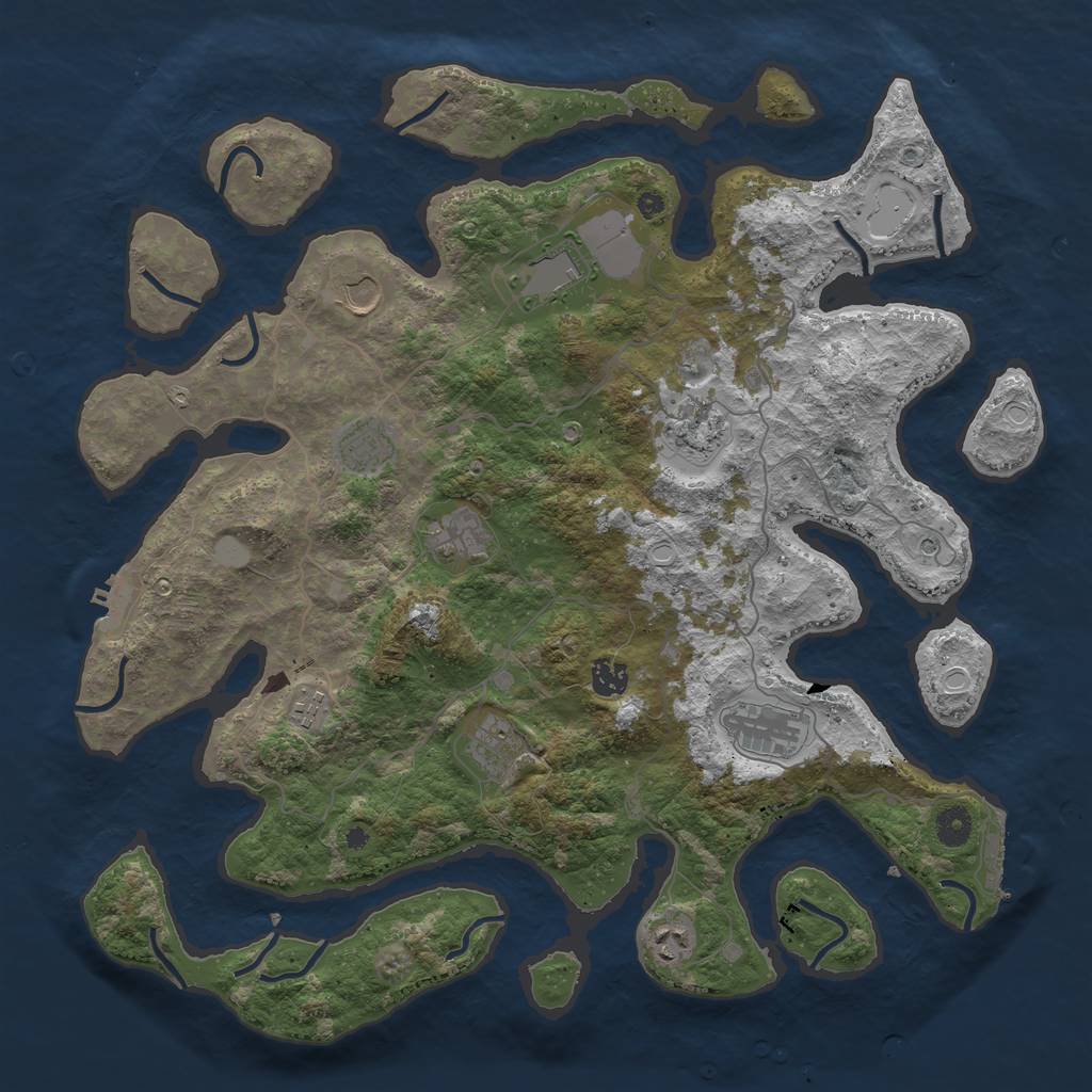 Rust Map: Procedural Map, Size: 4250, Seed: 5205225, 18 Monuments
