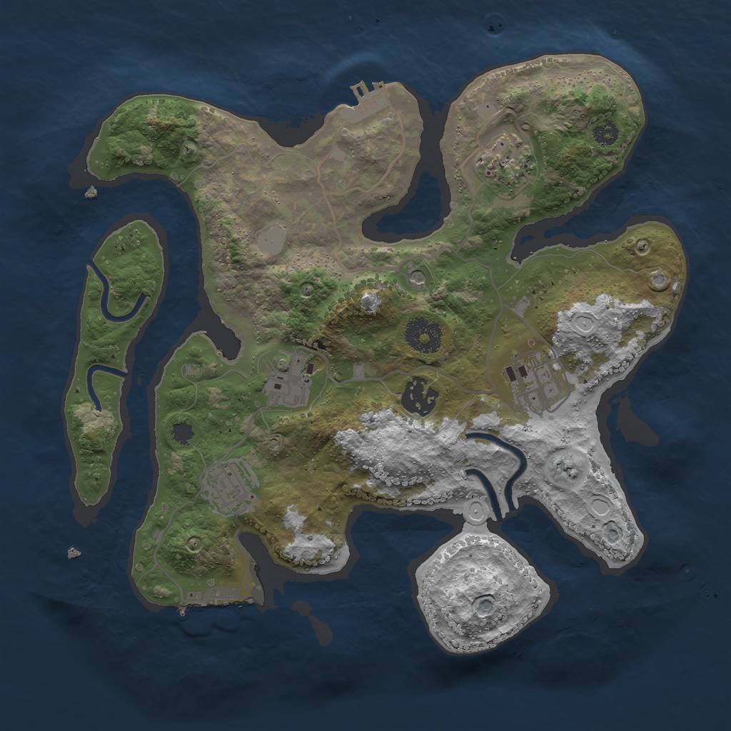 Rust Map: Procedural Map, Size: 3000, Seed: 347504, 13 Monuments