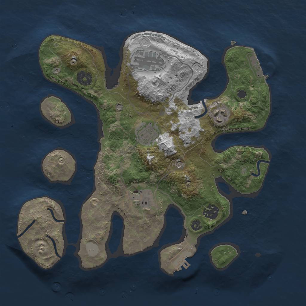 Rust Map: Procedural Map, Size: 3000, Seed: 184518, 13 Monuments