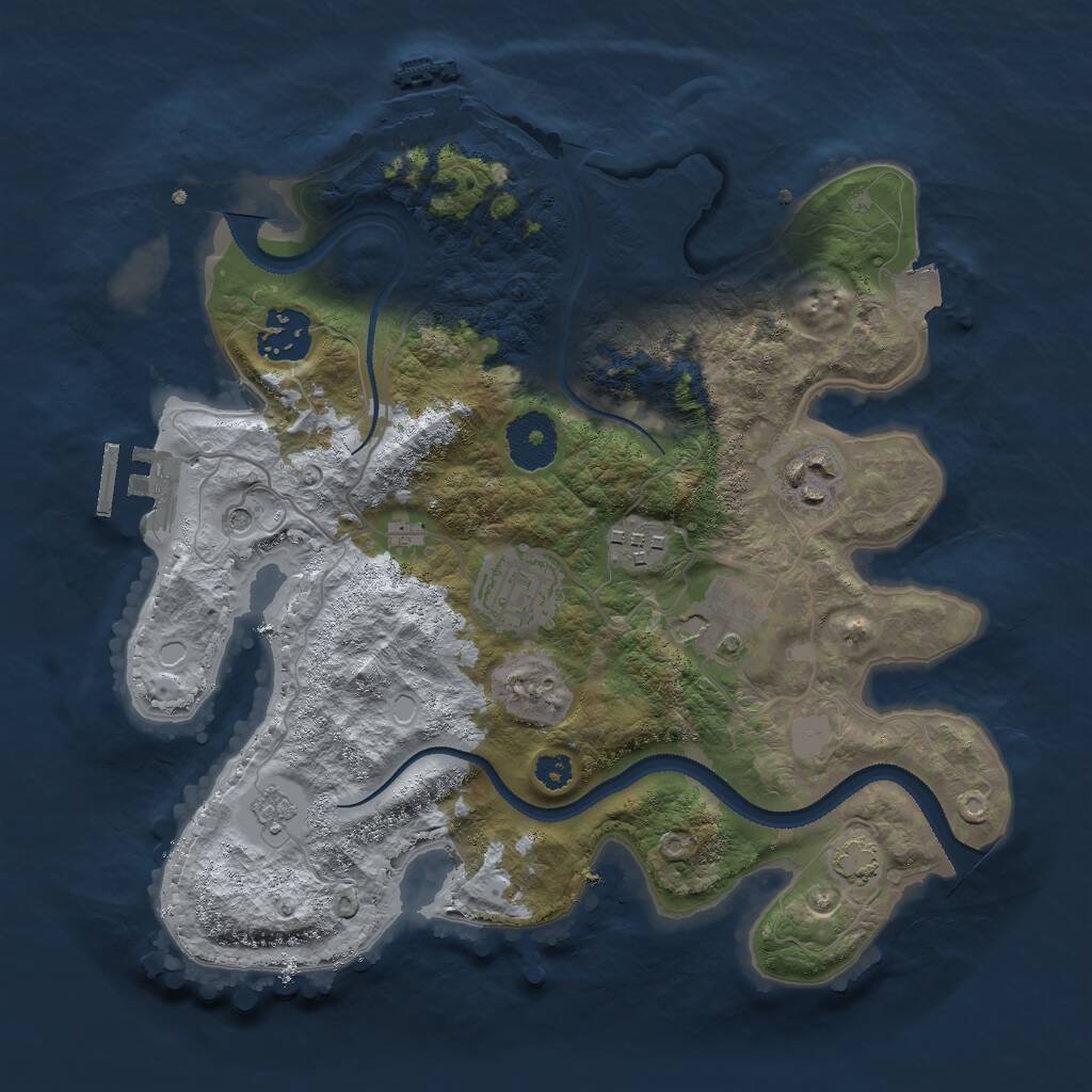 Rust Map: Procedural Map, Size: 3000, Seed: 2132132, 11 Monuments