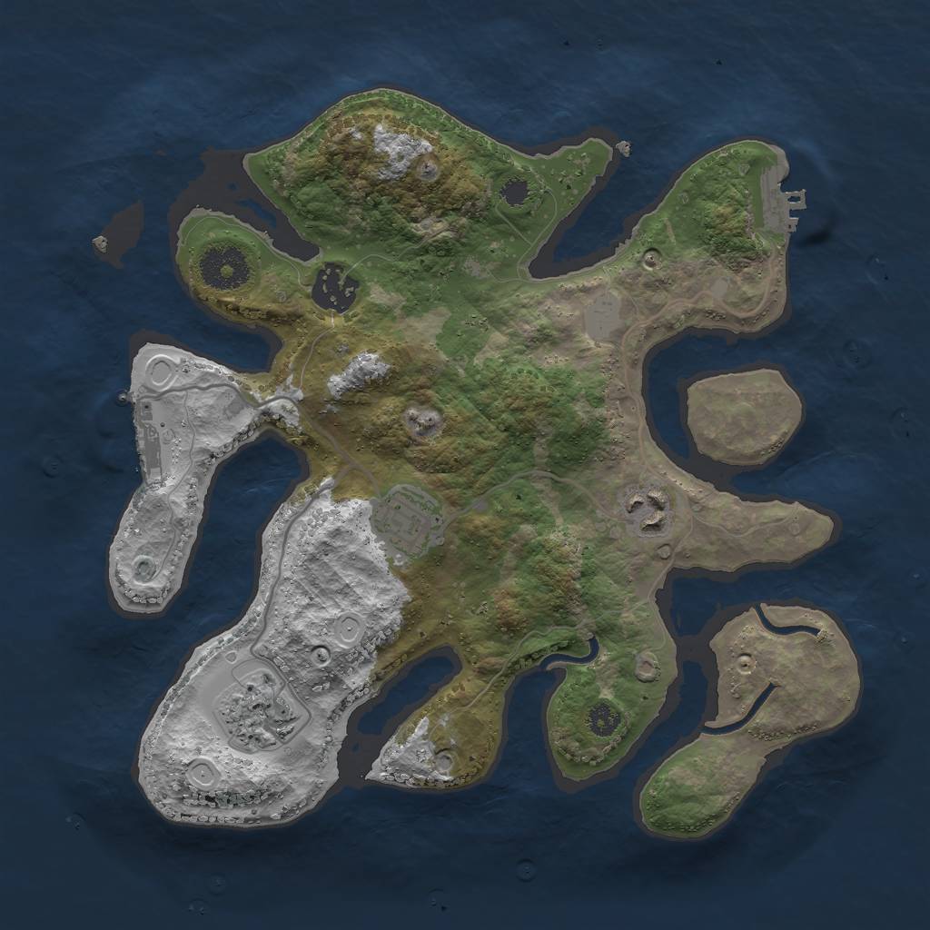 Rust Map: Procedural Map, Size: 3000, Seed: 2132132, 11 Monuments