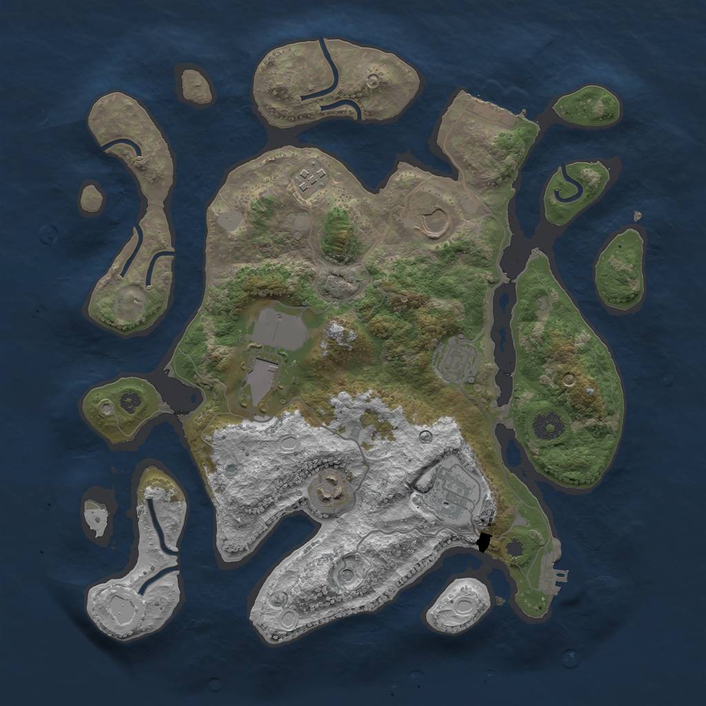 Rust Map: Procedural Map, Size: 3550, Seed: 59523, 14 Monuments