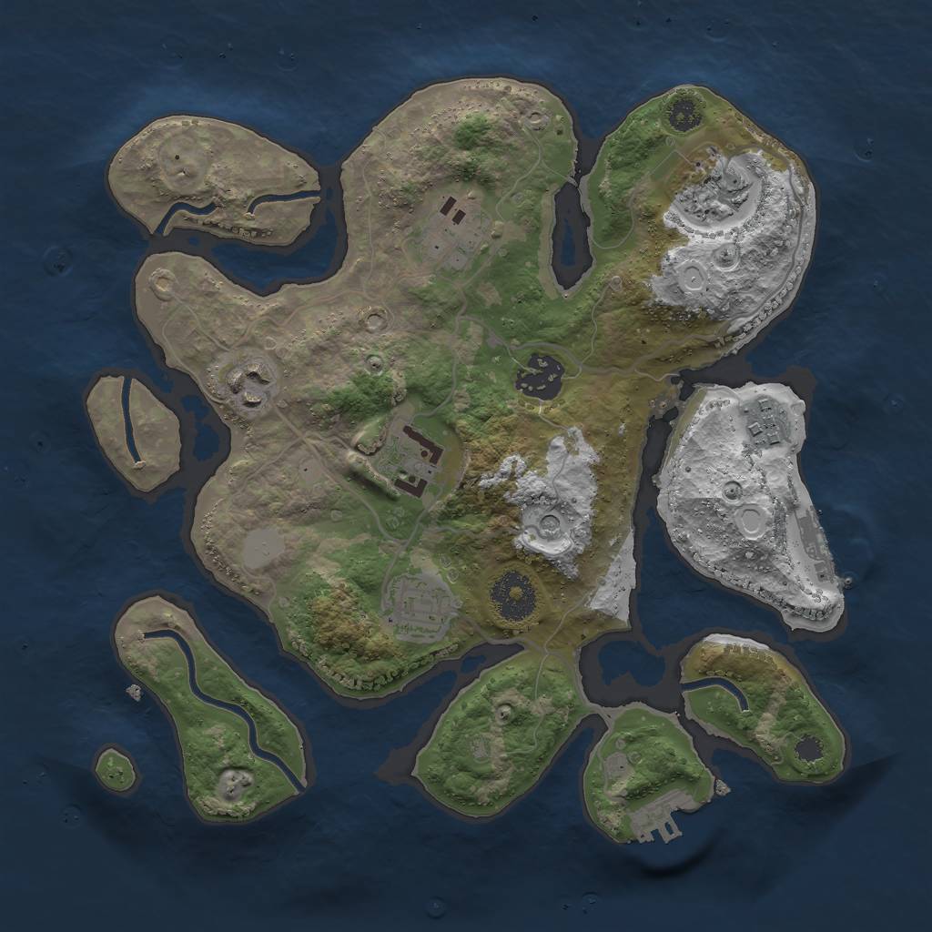 Rust Map: Procedural Map, Size: 3000, Seed: 1687534854, 15 Monuments