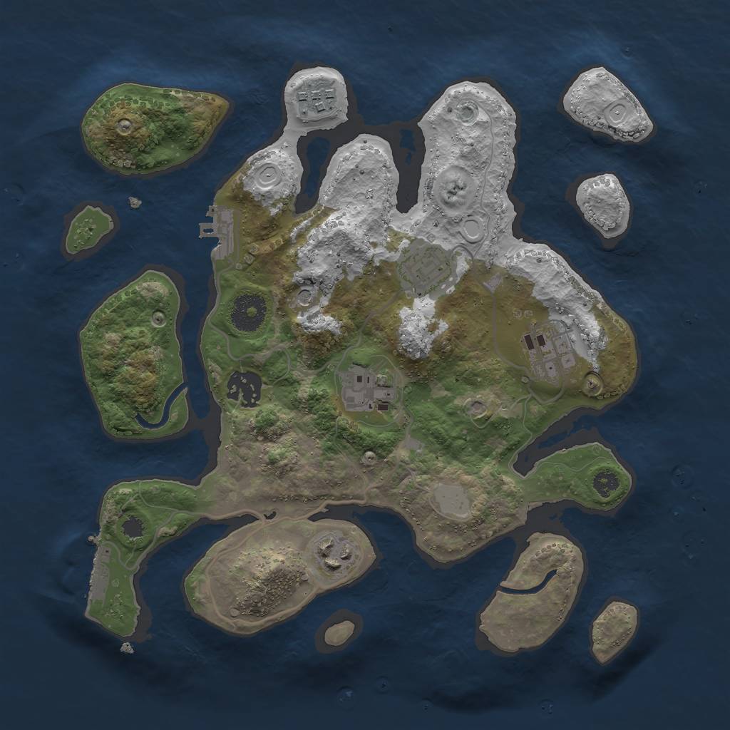 Rust Map: Procedural Map, Size: 3000, Seed: 28094, 14 Monuments