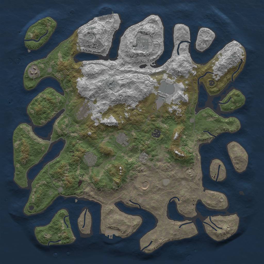 Rust Map: Procedural Map, Size: 4500, Seed: 6122021, 17 Monuments