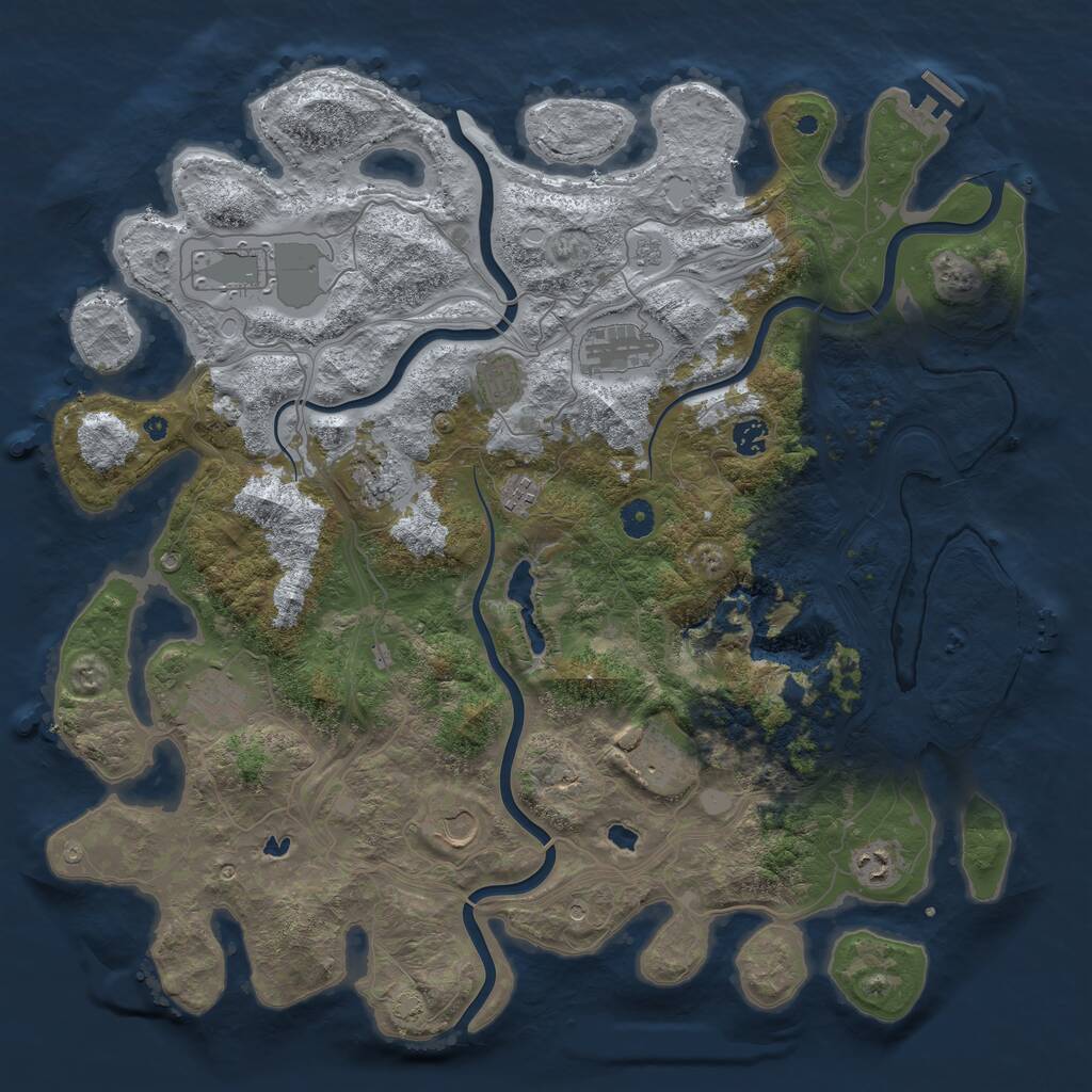 Rust Map: Procedural Map, Size: 4500, Seed: 10650062, 16 Monuments