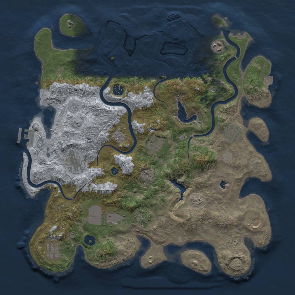 Rust Map: Procedural Map, Size: 4000, Seed: 96765435, 16 Monuments