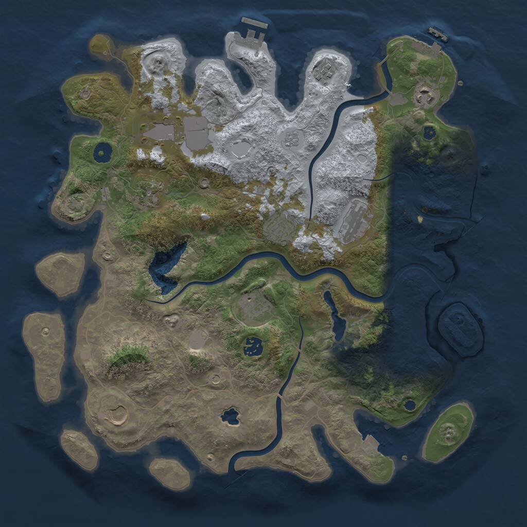 Rust Map: Procedural Map, Size: 4000, Seed: 2104173834, 15 Monuments