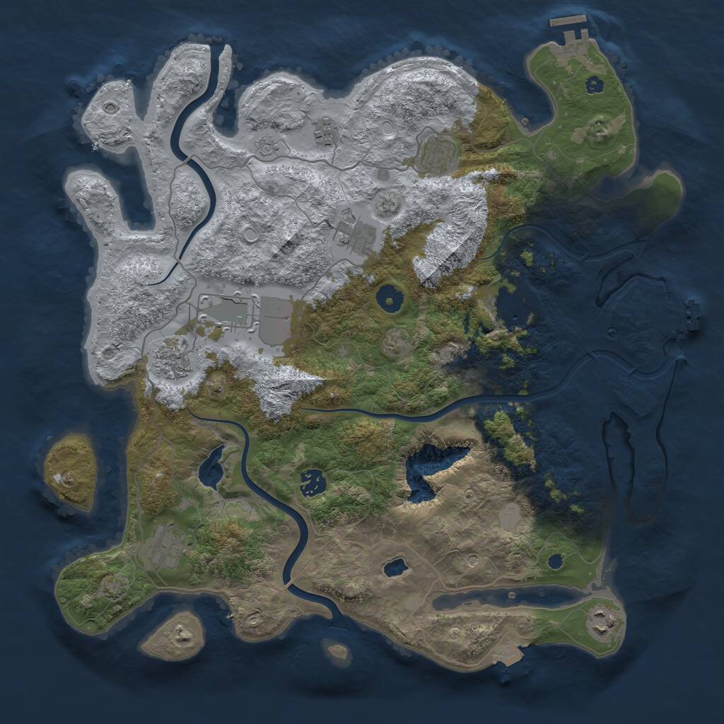 Rust Map: Procedural Map, Size: 4000, Seed: 1398902618, 15 Monuments