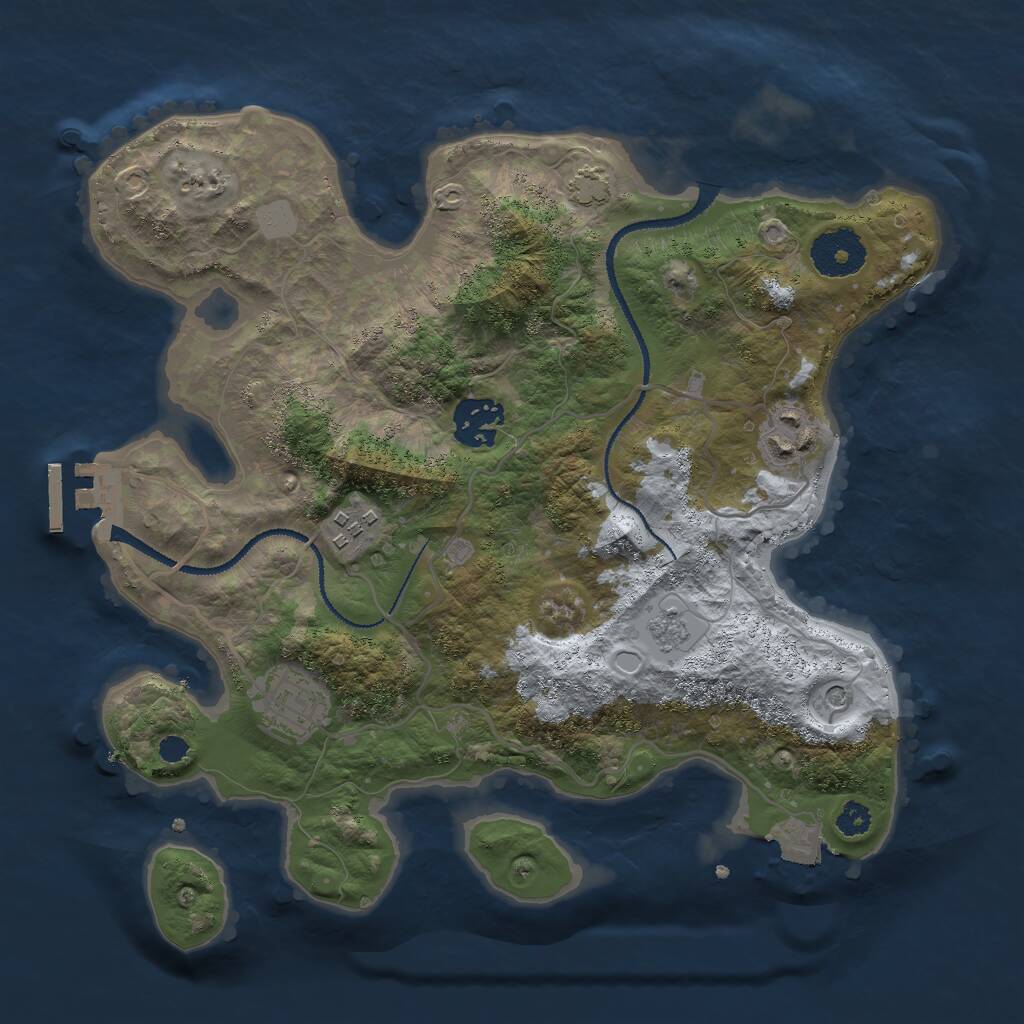 Rust Map: Procedural Map, Size: 3000, Seed: 1599021330, 9 Monuments