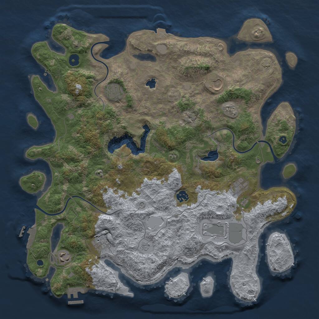 Rust Map: Procedural Map, Size: 4200, Seed: 1886129084, 13 Monuments