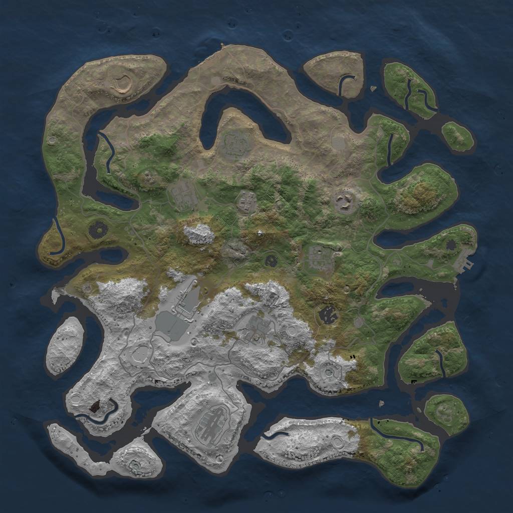 Rust Map: Procedural Map, Size: 4250, Seed: 520520025, 18 Monuments