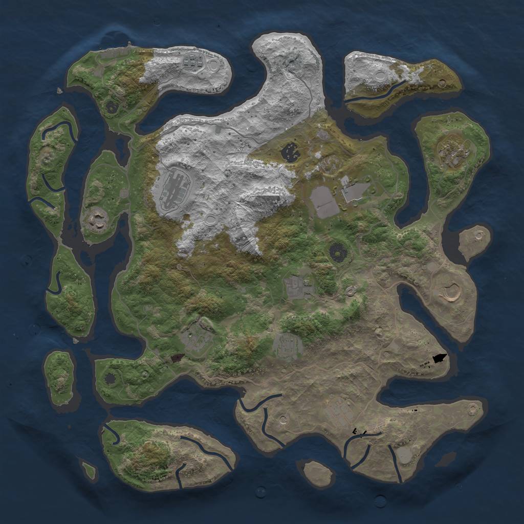 Rust Map: Procedural Map, Size: 4250, Seed: 587268417, 18 Monuments