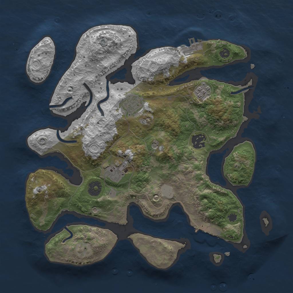 Rust Map: Procedural Map, Size: 3000, Seed: 266648, 12 Monuments