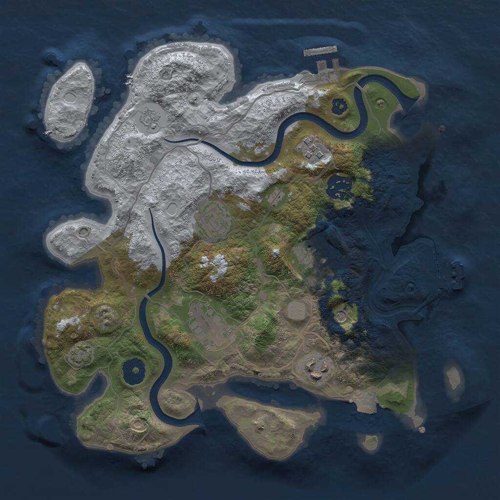 Rust Map: Procedural Map, Size: 3000, Seed: 266648, 12 Monuments