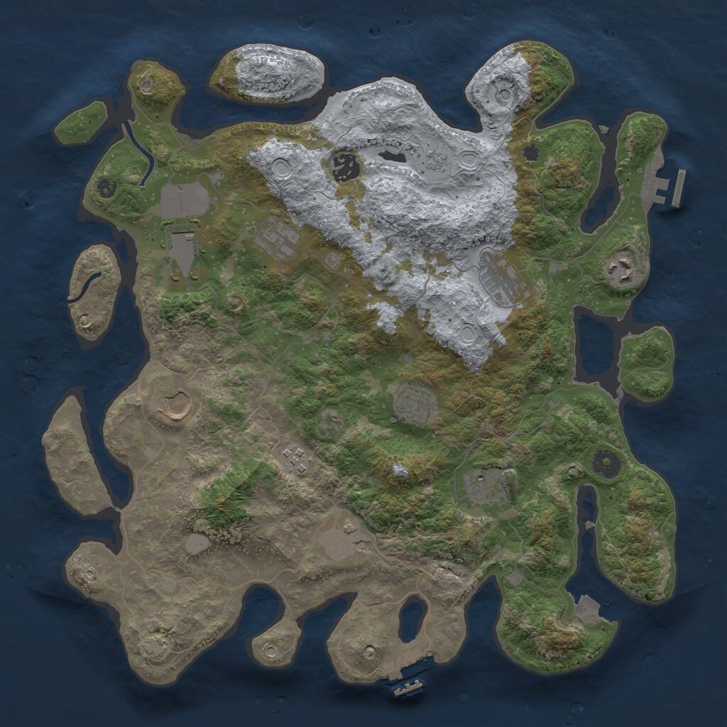 Rust Map: Procedural Map, Size: 3850, Seed: 1015675463, 16 Monuments