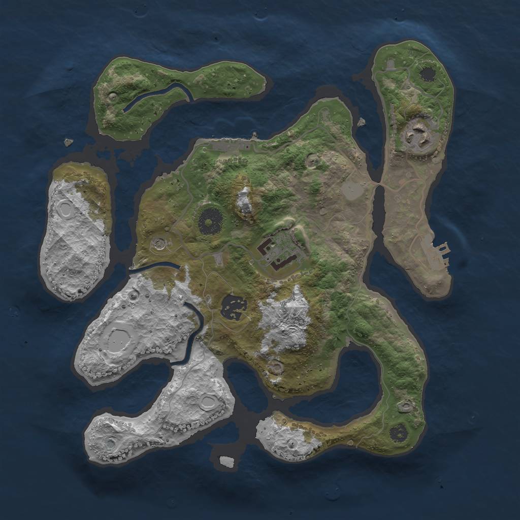 Rust Map: Procedural Map, Size: 3000, Seed: 786115, 11 Monuments