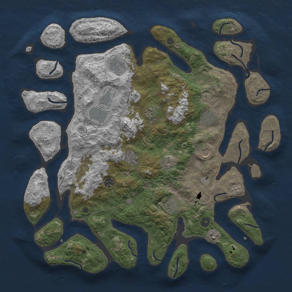 Rust Map: Procedural Map, Size: 4500, Seed: 46903, 16 Monuments