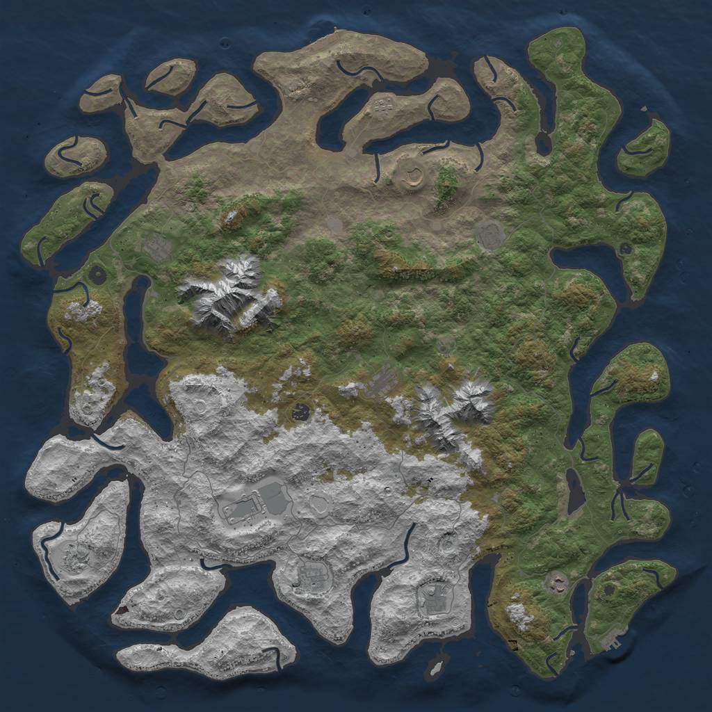 Rust Map: Procedural Map, Size: 6000, Seed: 95795759, 19 Monuments