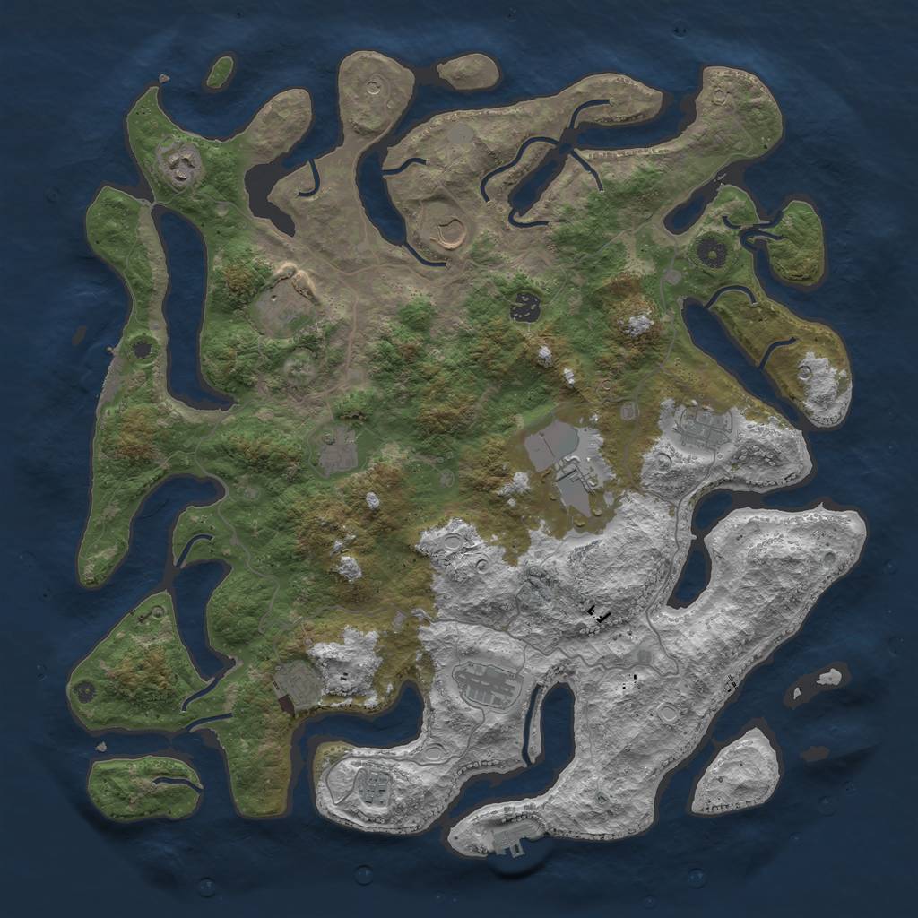 Rust Map: Procedural Map, Size: 4500, Seed: 314, 18 Monuments