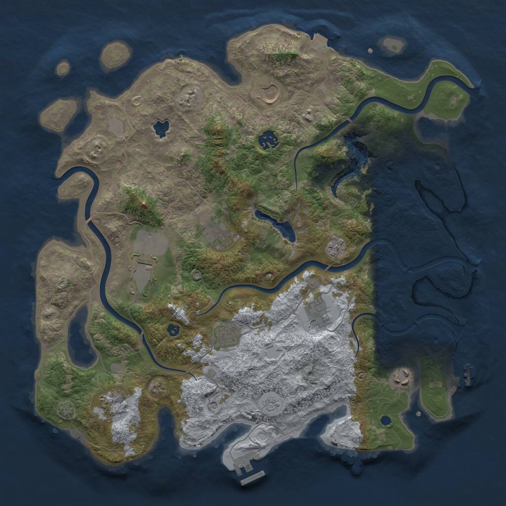 Rust Map: Procedural Map, Size: 4000, Seed: 1927102, 15 Monuments