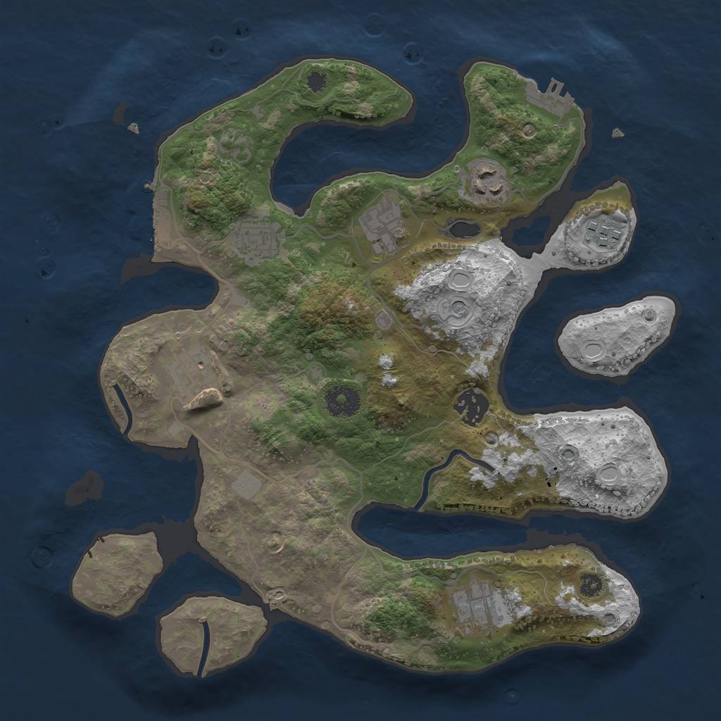 Rust Map: Procedural Map, Size: 3200, Seed: 78852295, 15 Monuments