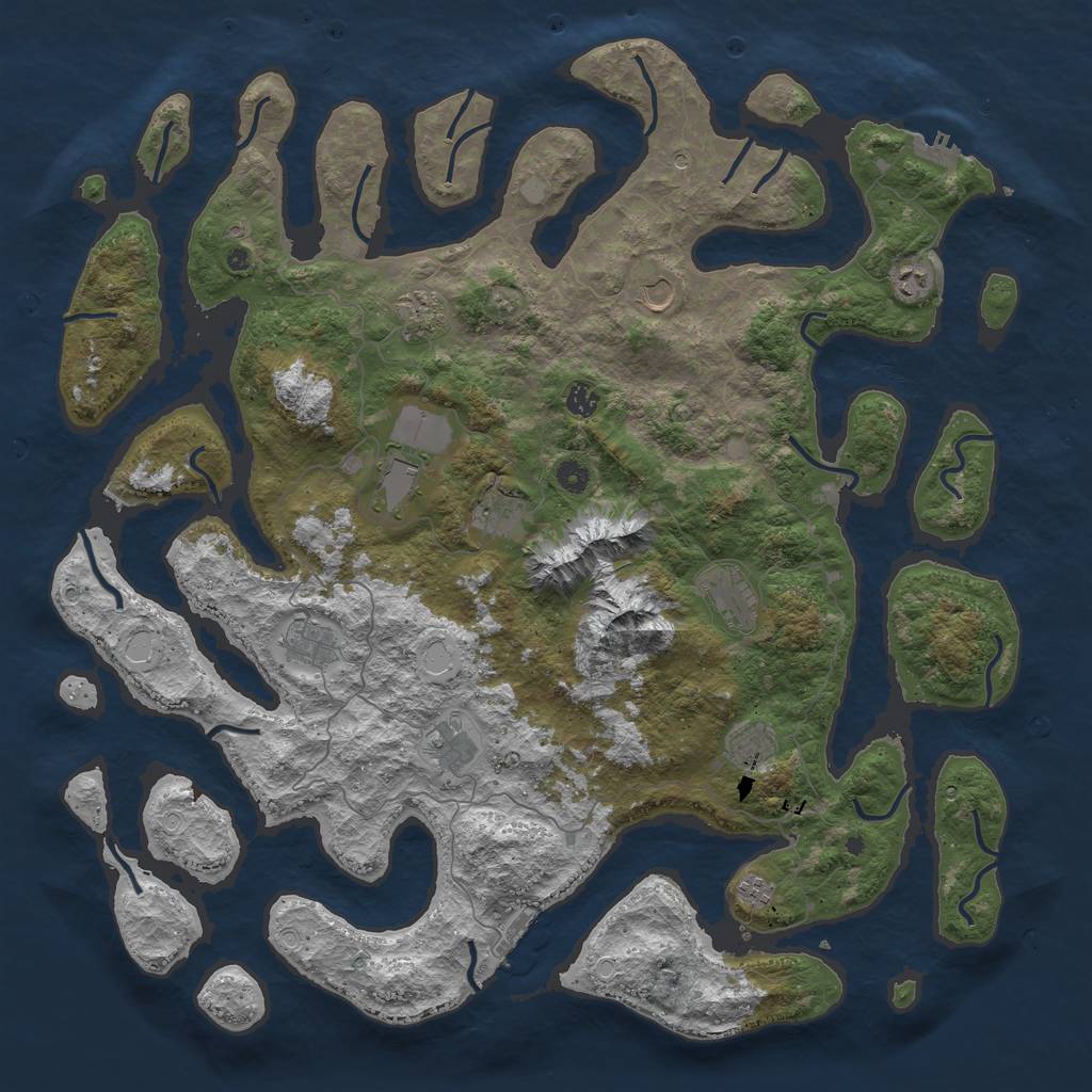 Rust Map: Procedural Map, Size: 5000, Seed: 3817, 19 Monuments